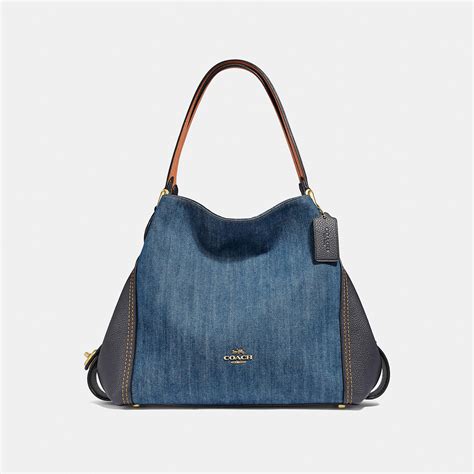 fake coach edie bag|coach edie denim shoulder bag.